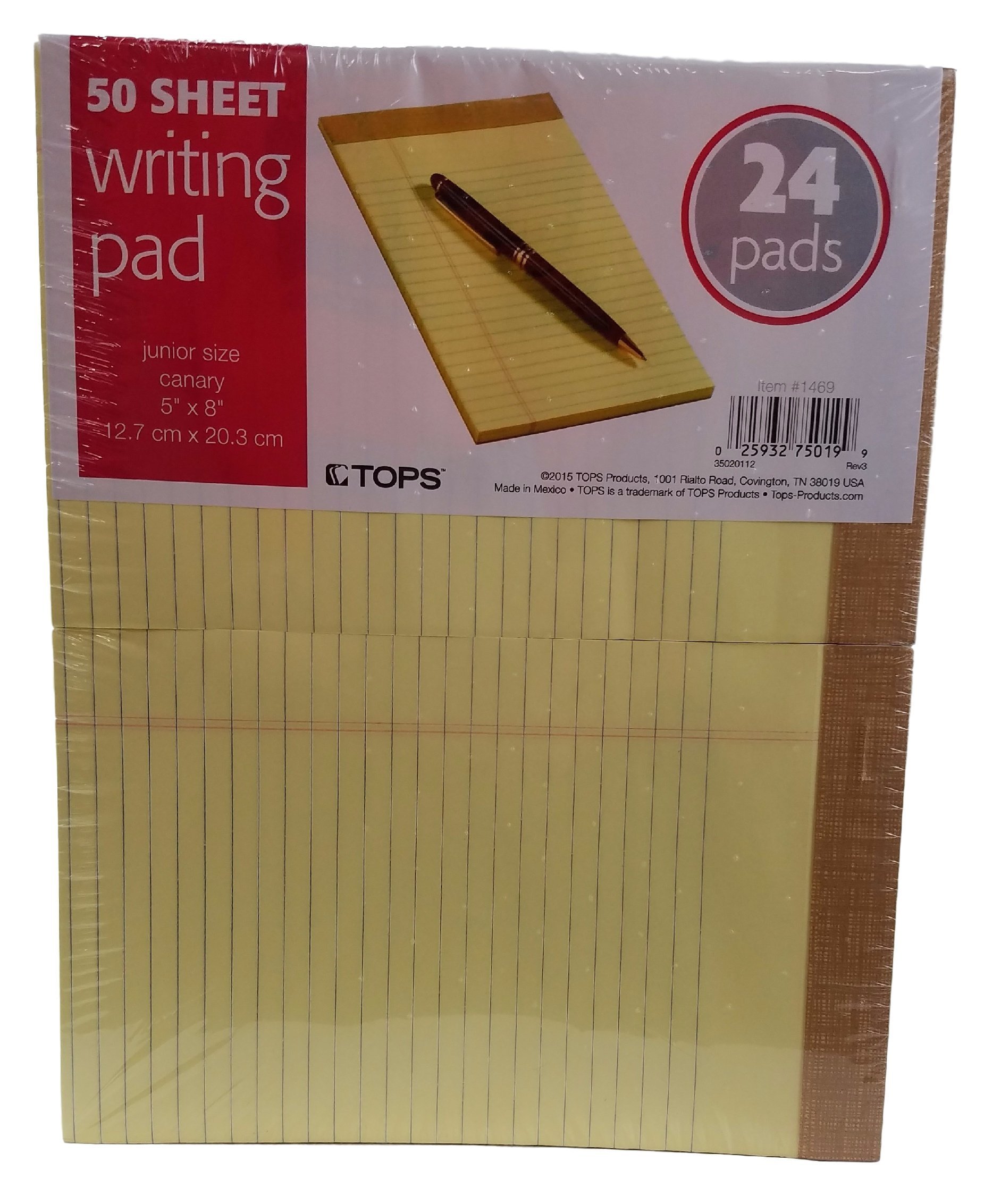 Amazon.co.jp: TOPS ジュニアサイズ イエローパッド50枚×24冊 : 文房具